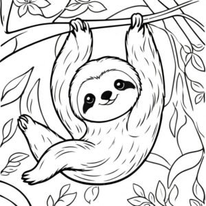 Solitary Sloth Hanging