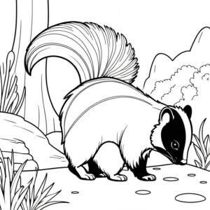 Solo Skunk Foraging